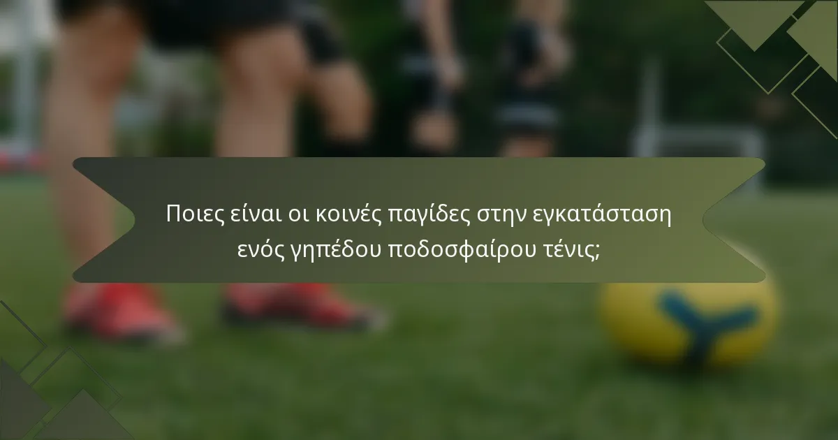 Ποιες είναι οι κοινές παγίδες στην εγκατάσταση ενός γηπέδου ποδοσφαίρου τένις;