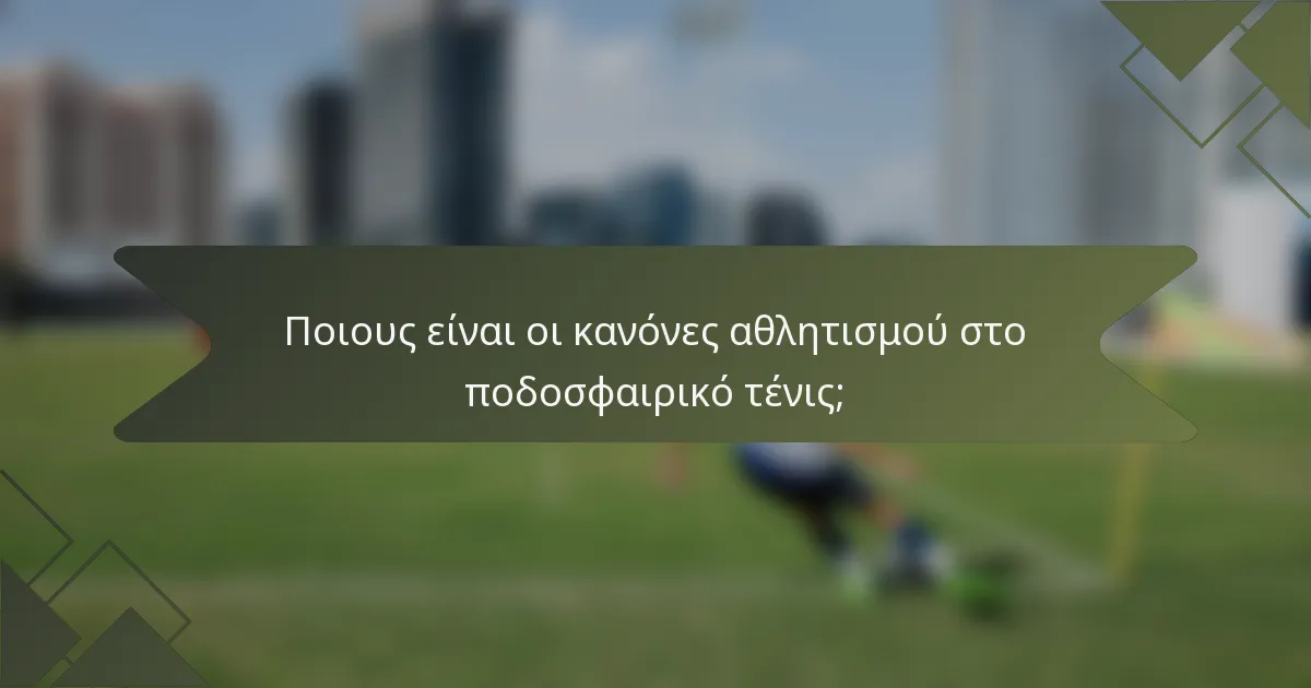 Ποιους είναι οι κανόνες αθλητισμού στο ποδοσφαιρικό τένις;