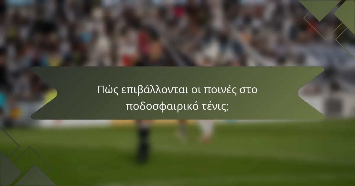 Πώς επιβάλλονται οι ποινές στο ποδοσφαιρικό τένις;